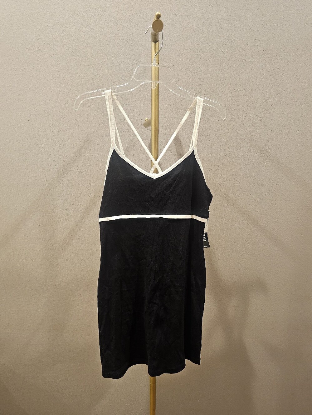 Vintage NWT Black and White Contrast Tank Dress
